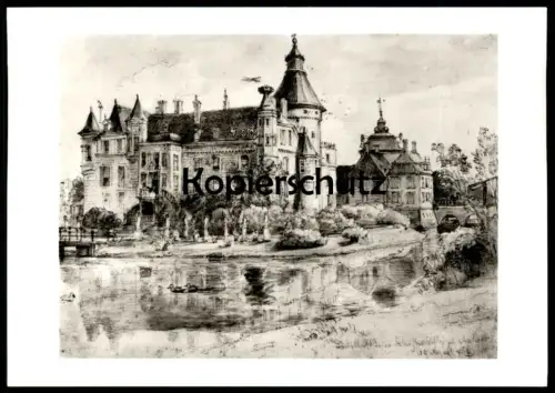 ÄLTERE POSTKARTE WASSERBURG ANHOLT HAUPTBURG WESTFRONT DES SCHLOSSES NADORP chateau castle Burg Isselburg postcard