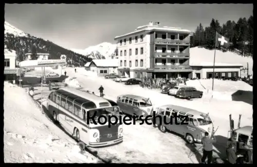 ALTE POSTKARTE DAVOS-WOLFGANG HOTEL KULM FAMILIE KESSLER CALTEX TANKSTELLE SAURER BUS STEYR VW filling station Schweiz