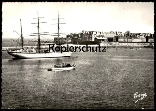 ÄLTERE POSTKARTE SAINT-MALO BARQUE ÉCOLE SEGELSCHULSCHIFF GORCH FOCK SEGELSCHIFF Schiff sailing ship cpa postcard
