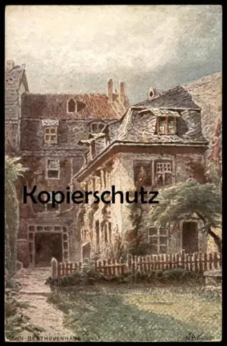 ALTE KÜNSTLER POSTKARTE BONN ASTUDIN HOURSCH & BECHSTEDT BEETHOVENHAUS BEETHOVEN HAUS postcard cpa AK Ansichtskarte