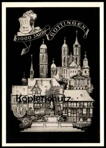 ALTE POSTKARTE 1000 JAHRE GÖTTINGEN PANORAMA KIRCHE Ansichtskarte AK cpa postcard