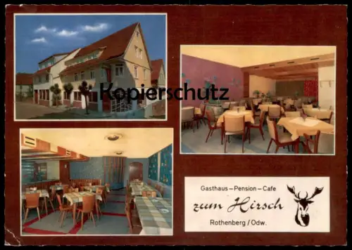 ÄLTERE POSTKARTE ROTHENBERG ODENWALD GASTHAUS PENSION CAFÉ ZUM HIRSCH J. P. SIEFERT OBERZENT HESSEN Ansichtskarte AK cpa
