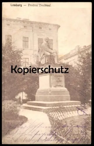ALTE POSTKARTE LEMBERG FREDROS DENKMAL POMNIK A FREDRY LWOW LVIV Ukraine monument cpa postcard Ansichtskarte AK