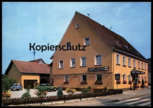 ÄLTERE POSTKARTE SALEM MIMMENHAUSEN GASTHOF HIRSCHEN FAMILIE M. WEBER HÄRLE BRÄU SCHILD ZEBRASTREIFEN AK postcard cpa