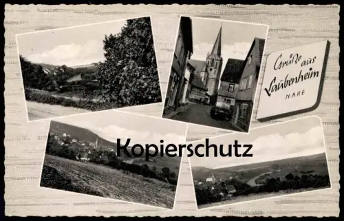 ÄLTERE POSTKARTE GRÜSSE AUS LAUBENHEIM AN DER NAHE RECHTECKSTEMPEL LAUBENHEIM LANGENLONSHEIM-STROMBERG AK cpa postcard