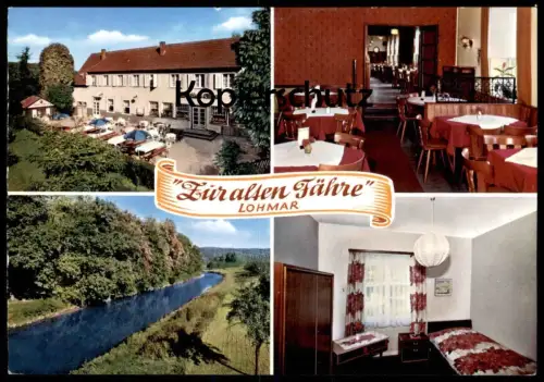 ÄLTERE POSTKARTE LOHMAR ZUR ALTEN FÄHRE GASTSTÄTTE HOTEL INHABER UDO SIEBEN Ansichtskarte AK cpa postcard