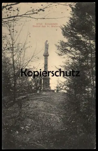 ALTE POSTKARTE EINSIEDELN STATUE DES HEILIGEN MEINRAD Schwyz Schweiz Suisse Helvetia Ansichtskarte AK cpa postcard