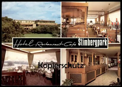ÄLTERE POSTKARTE OER-ERKENSCHWICK HOTEL RESTAURANT STIMBERGPARK NINO JOVIC WALDGEBIET DER HAARD Ansichtskarte postcard