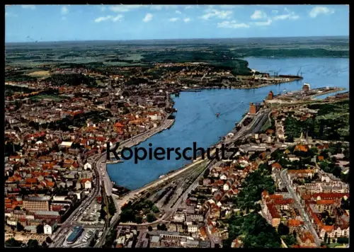 ÄLTERE POSTKARTE FÖRDESTADT FLENSBURG BLICK AUF STADT UND FÖRDE 1973 PANORAMA Ansichtskarte AK postcard cpa
