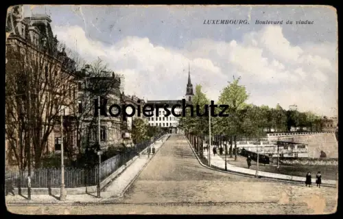ALTE POSTKARTE LUXEMBOURG BOULEVARD DU VIADUC LUXEMBURG cpa postcard Ansichtskarte AK