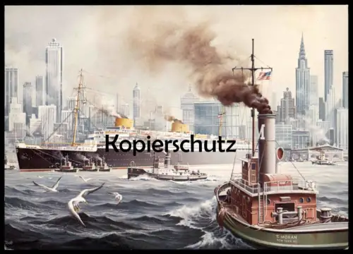 ÄLTERE KÜNSTLER POSTKARTE DAMPFER EUROPA NEW YORK BAUJAHR 1930 LIBERTÉ MALER GÜNTHER TODT Schiff ship cpa postcard