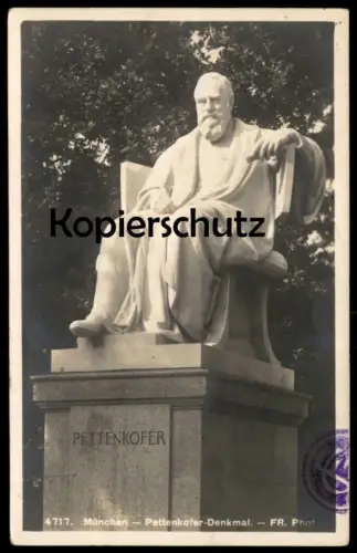 ALTE POSTKARTE MÜNCHEN MAX VON PETTENKOFER DENKMAL PETTENKOFERDENKMAL monument Ansichtskarte AK postcard cpa