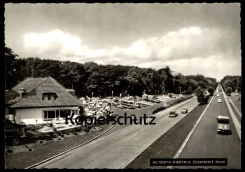 ÄLTERE POSTKARTE AUTOBAHN-RASTHAUS DÜSSELDORF-NORD INH. K. & B. STEINHOFF DUISBURG-GROSSENBAUM RASTSTÄTTE motorway