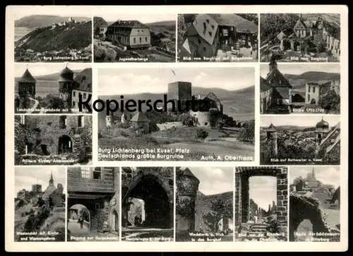 ALTE POSTKARTE BURG LICHTENBERG BEI KUSEL BERGFRIED JUGENDHERBERGE BURGSCHENKE RUTHWEILER THALLICHTENBERG PFALZ AK cpa