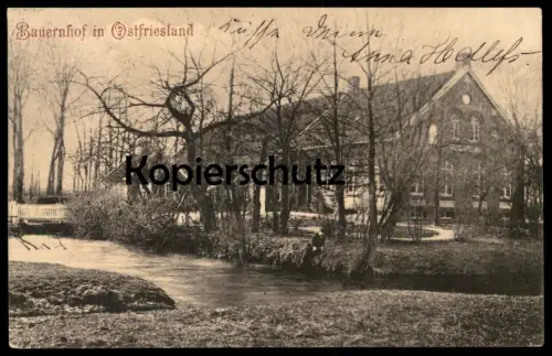 ALTE POSTKARTE BAUERNHOF IN OSTFRIESLAND STEMPEL ESENS ANNA HEDLEFS Bauernhaus farm house Ansichtskarte postcard cpa AK
