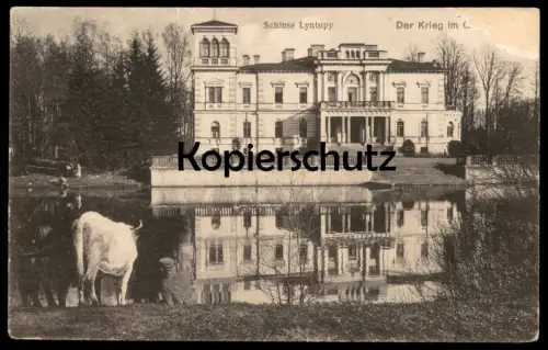 ALTE POSTKARTE SCHLOSS LYNTUPY DER KRIEG IM OSTEN PALAST BISCHEWSKY PASTAWY PASTAVY Belarus cpa postcard Ansichtskarte