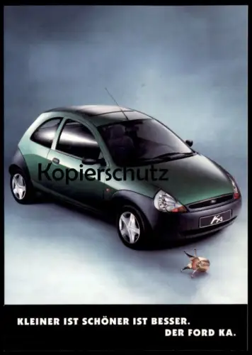 ÄLTERE POSTKARTE FORD KA KLEINER IST SCHÖNER IST BESSER GOLDENE KRONE KÖLN crown Auto car Ansichtskarte AK cpa postcard