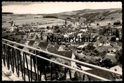 ÄLTERE POSTKARTE SCHÖNECKEN BLICK ZUM HOTEL BURGFRIEDEN EIFEL PRÜM Kreis Bitburg-Prüm Ansichtskarte AK cpa postcard