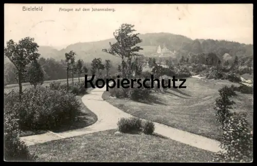 ALTE POSTKARTE BIELEFELD ANLAGEN AUF DEM JOHANNISBERG PARK parc postcard AK Ansichtskarte cpa