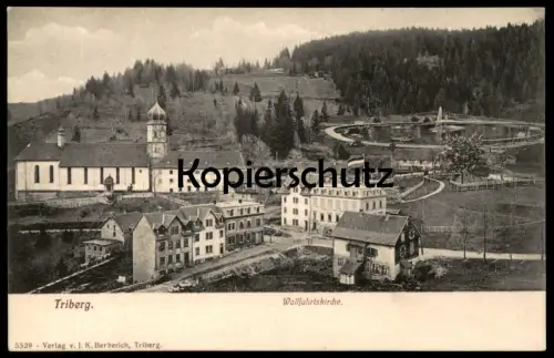 ALTE POSTKARTE TRIBERG WALLFAHRTSKIRCHE KIRCHE PANORAMA SCHWARZWALD TEICH AK Ansichtskarte cpa postcard