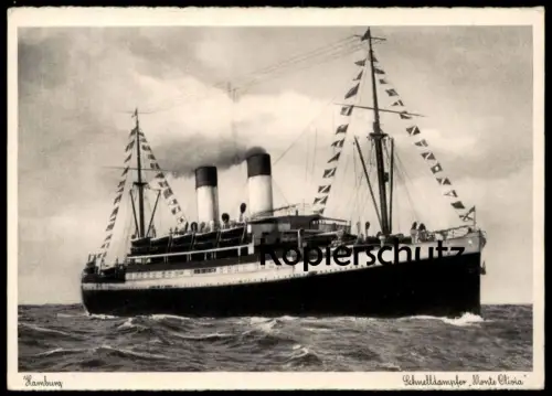 ALTE POSTKARTE HAMBURG SCHNELLDAMPFER M.S. MONTE OLIVIA DAMPFER STEAMER SHIP STEAMSHIP SCHIFF Ansichtskarte AK postcard