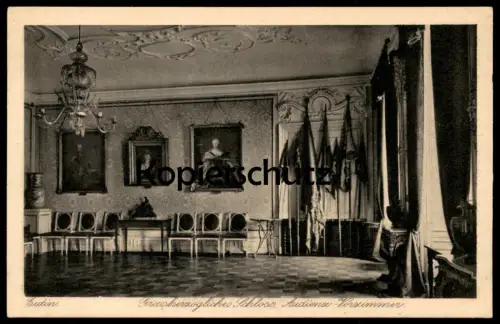 ALTE POSTKARTE EUTIN GROSSHERZOGLICHES SCHLOSS AUDIENZ-VORZIMMER GEMÄLDE BILDER WANDBILD Ansichtskarte AK cpa postcard