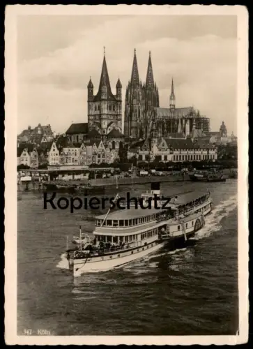 ALTE POSTKARTE KÖLN DAMPFER KÖLN DÜSSELDORFER DOM RHEINGOLD SERIE HB NR. 947 Schiff ship Ansichtskarte AK cpa postcard
