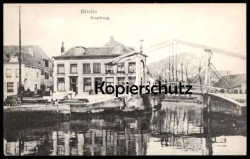 ÄLTERE REPRODUKTION REPRO POSTKARTE BRIELLE KAAIBRUG CAFÉ RESTAURANT HOTEL Pays-Bas Nederland Ansichtskarte postcard cpa