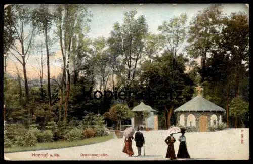 ALTE POSTKARTE HONNEF AM RHEIN DRACHENQUELLE DAMEN HUT SCHIRM Quelle source Bad Honnef Ansichtskarte AK cpa postcard