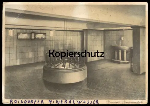 ÄLTERE POSTKARTE ROISDORFER MINERALWASSER BRUNNEN ROISDORF BEI BONN BORNHEIM VORGEBIRGE Ansichtskarte AK cpa postcard