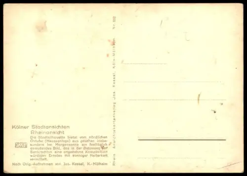 ALTE POSTKARTE KÖLN AM RHEIN KÖLNER STADTANSICHT RHEIN RHEINPROMENADE FRAU MÄDCHEN BAUM Ansichtskarte AK cpa postcard