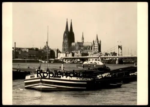 ÄLTERE POSTKARTE KÖLN RHEIN KÖLNER DOM MIT RHEINBRÜCKE PANORAMA FRACHTSCHIFF WIKING Schiff cargo ship AK postcard cpa