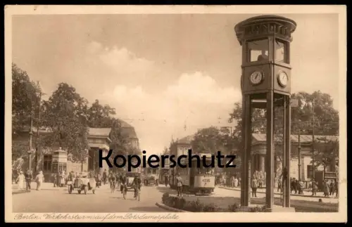 ALTE POSTKARTE BERLIN VERKEHRSTURM AUF DEM POTSDAMERPLATZ AUTO STRASSENBAHN 4735 POTSDAMER PLATZ Tram car cpa postcard