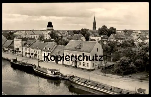 ÄLTERE POSTKARTE UECKERMÜNDE BLICK AUF DAS ALTE BOLLWERK FRACHTSCHIFFE SCHIFF SCHIFFE Ansichtskarte AK postcard cpa