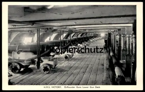 ÄLTERE POSTKARTE SCHIFF H.M.S. VICTORY POUNDER GUNS LOWER GUN DECK Kriegsschiff war ship postcard Ansichtskarte AK cpa