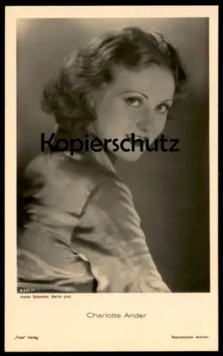 ALTE POSTKARTE CHARLOTTE ANDER ANDERSCH FILM-SCHAUSPIELERIN ROSS VERLAG ATELIER SCHENKER BERLIN AK postcard cpa