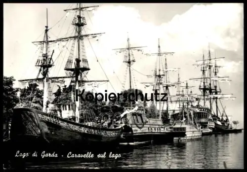 ÄLTERE POSTKARTE LAGO DI GARDA CARAVELLE SUL LAGO SEGELSCHIFF CARABELA CARAVEL KARAVELLE sailing ship postcard cpa AK
