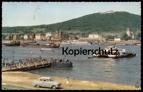 ÄLTERE POSTKARTE FÄHRE KÖNIGSWINTER RHEIN MIT PETERSBERG SCHIFF ferry ship Rhine Rhin Rijn Ansichtskarte postcard cpa AK