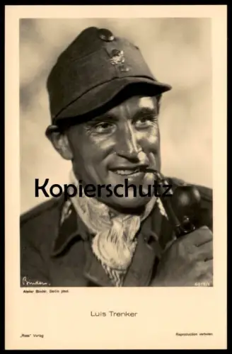 ALTE POSTKARTE LUIS TRENKER FILM-SCHAUSPIELER ATELIER BINDER BERLIN ROSS VERLAG Mütze Pfeife Bergführer actor postcard