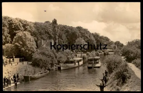 ÄLTERE POSTKARTE LENZ BEI MALCHOW BICK AUF DIE ELBE KREIS WAREN ANGLER BOOTE Mecklenburg-Vorpommern Ansichtskarte AK cpa