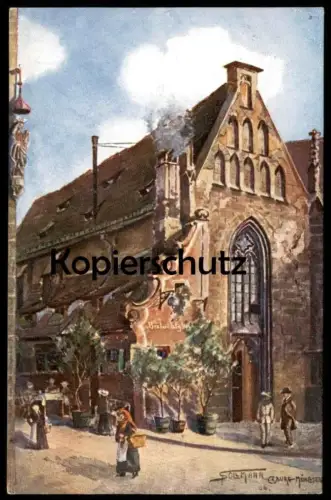ALTE KÜNSTLER POSTKARTE NÜRNBERG BRATWURSTGLÖCKLEIN MALER ZEICHNER PAUL SOLLMANN COBURG Ansichtskarte AK cpa postcard