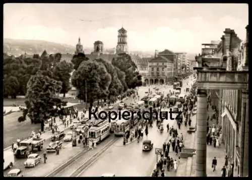ALTE POSTKARTE STUTTGART KÖNIGSTRASSE STRASSENBAHN VW KÄFER LKW TRAM lorry camion tramway Ansichtskarte AK cpa postcard