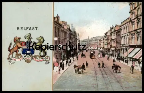 ALTE POSTKARTE BELFAST NORTHERN IRELAND COAT OF ARMS DONEGALL PLACE Northern Ireland Nordirland Ansichtskarte postcard