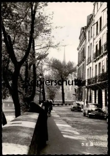 ÄLTERE POSTKARTE PARIS LA QUAI D'ORLÉANS BUICK SUPER SERIE car voiture Auto Ansichtskarte AK postcard cpa