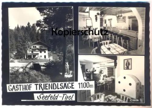 ÄLTERE POSTKARTE SEEFELD TIROL GASTHOF TRIENDLSÄGE 1100 METER Ansichtskarte AK cpa postcard