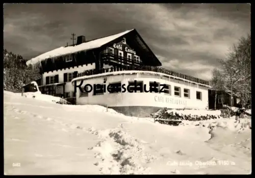 ÄLTERE POSTKARTE CAFÉ RESTAURANT LANIG OBERJOCH IM HOCHALLGÄU WINTER SCHNEE Bad Hindelang Ansichtskarte AK cpa postcard