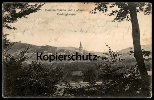 ALTE POSTKARTE SOMMERFRISCHE UND LUFTKURORT OERLINGHAUSEN PANORAMA Stenographie ? Steno ? Ansichtskarte AK cpa postcard