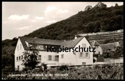 ÄLTERE POSTKARTE HAMBACH GASTHAUS UND PENSION JÄGERSTÜBCHEN BESITZERIN HILDE GLAS AMT NEUSTADT WEINSTRASSE cpa postcard