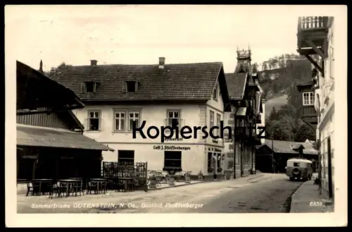 ALTE POSTKARTE SOMMERFRISCHE GUTENSTEIN GASTHOF RESTAURANT CAFÉ J. PFEIFFENBERGER Ansichtskarte AK cpa postcard