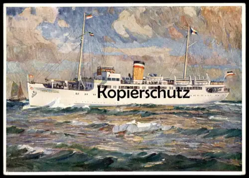 ÄLTERE KÜNSTLER POSTKARTE M.S. KÖNIGIN LUISE HAPAG SEEBÄDERDIENST DAMPFER Schiffe Schiff ship Ansichtskarte postcard cpa